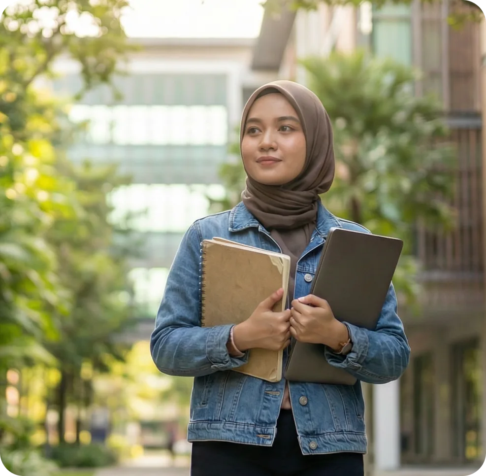 An IOTA University College student on campus